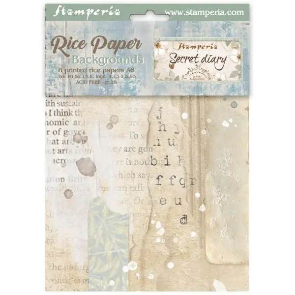 Secret Diary - A6 Rice Paper Backgrounds 1