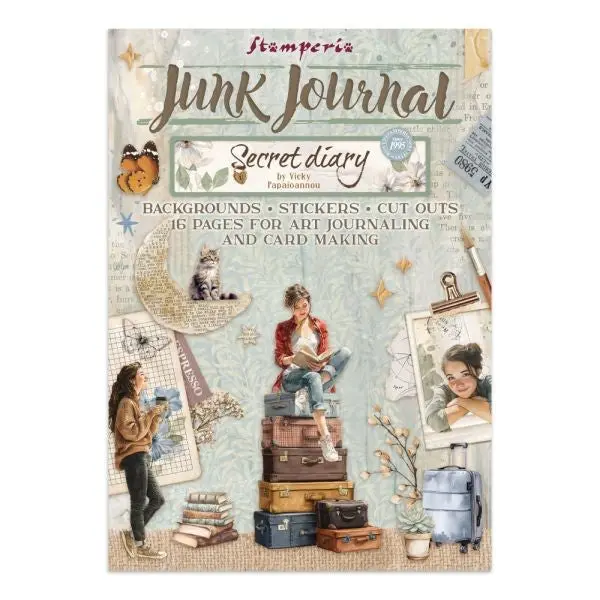 Secret Diary - Junk Journal Backgrounds, Stickers & Cut Outs 1