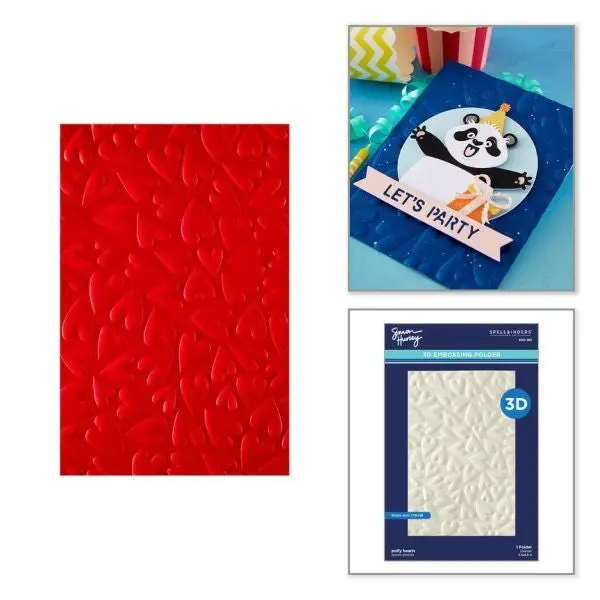 Sending Hugs - Puffy Hearts 3D Embossing Folder 1