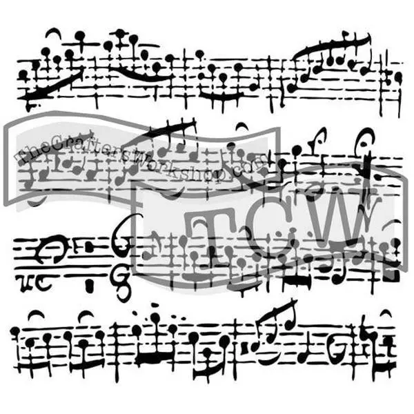 Sheet Music - 6X6 Stencil 1