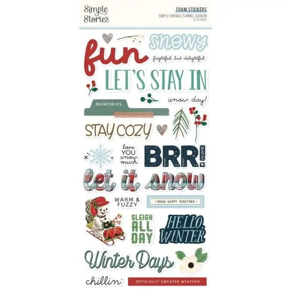 Simple Vintage Flannel Season - Foam Stickers 1