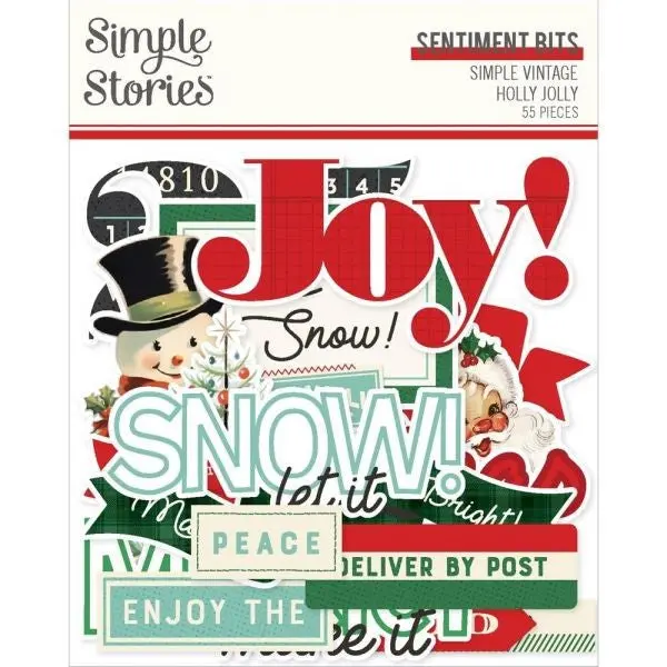 Simple Vintage Holly Jolly - Sentiment Bits & Pieces 1