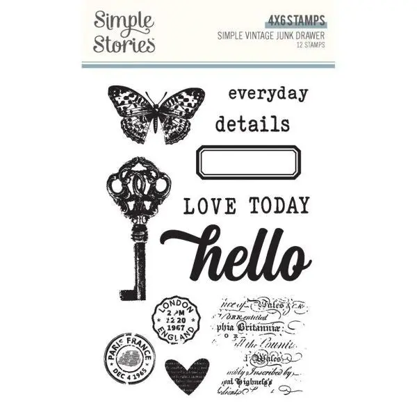 Simple Vintage Junk Drawer - Clear Stamps 1