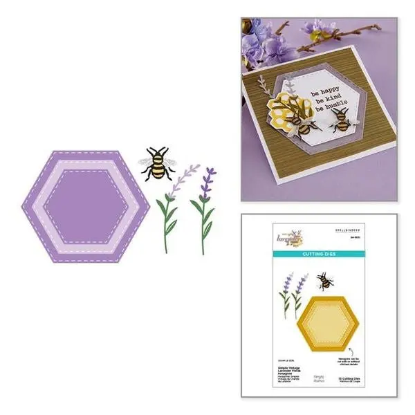 Simple Vintage Lavender Fields  - Hexagons Dies 1