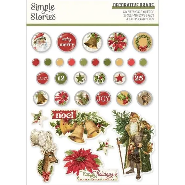 Simple Vintage Yuletide - Decorative Brads 1
