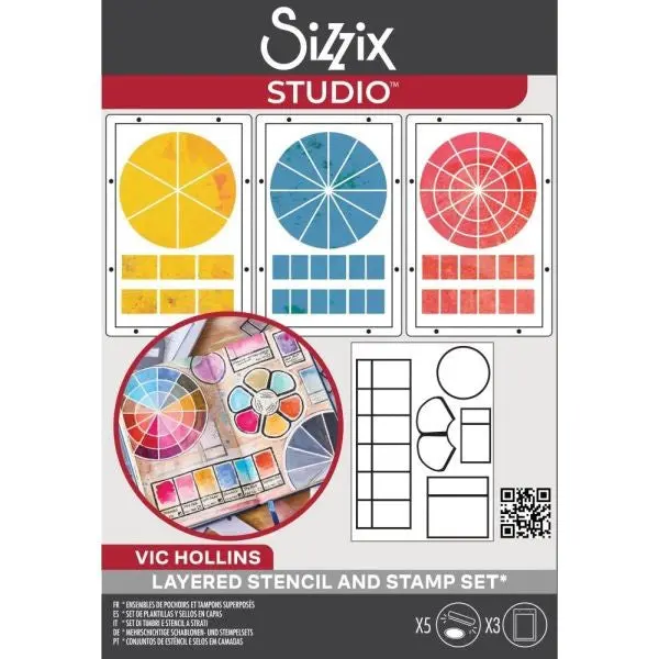 Sizzix Studio - Stamp & Stencil Set - Artist Tools 1