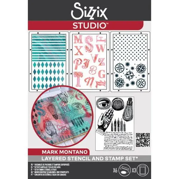 Sizzix Studio - Stamp & Stencil Set - My Favorite Things 1