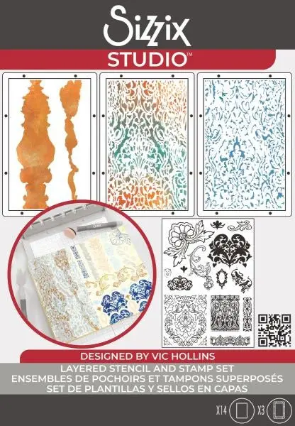 Sizzix Studio - Stamp & Stencil Set - Ornate 1