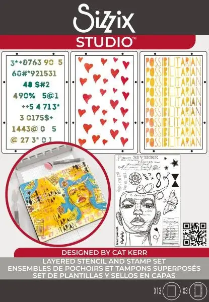 Sizzix Studio - Stamp & Stencil Set - Possibilitarian 1