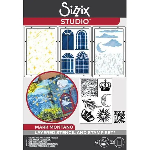 Sizzix Studio - Stamp & Stencil Set - Weather Wonder 1