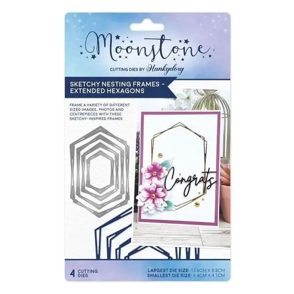 Sketchy Nesting Frames - Extended Hexagons - Moonstone Dies 1