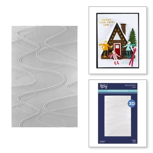 Ski-Son's Greetings Collection - Streamline - 3D Embossing Folder 1
