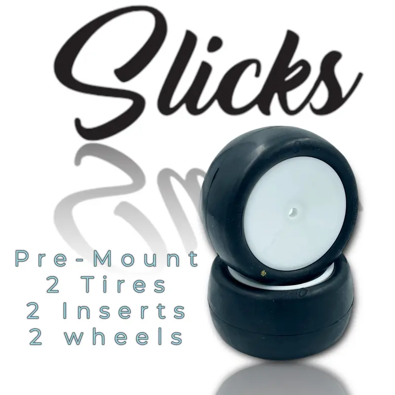 Slick 2.2'' Rear Tires Pre-Mount White 1