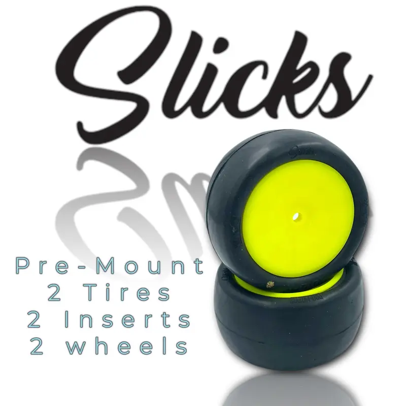 Slick 2.2'' Rear Tires Pre-Mount Yellow 1