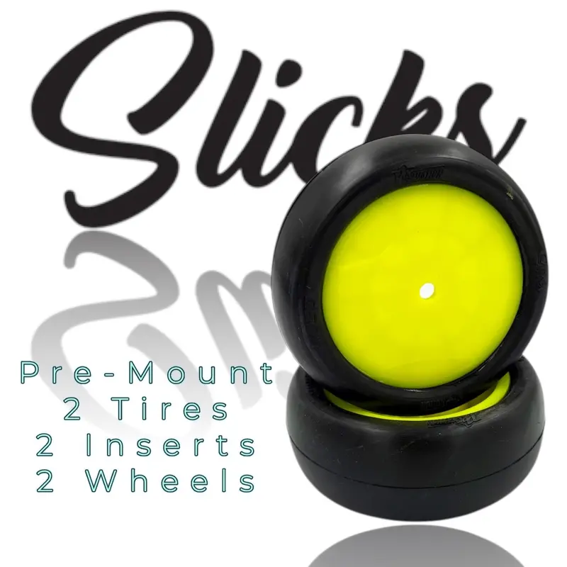 Slick 4Wd 2.2'' Front Tires Pre-Mount Yellow 1