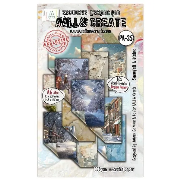Snowfall & Stains - A6 Design Paper 1