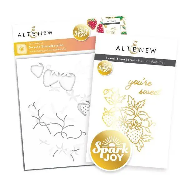 Spark Joy:  Sweet Strawberries Hot Foil And Layering Stencil Set 1
