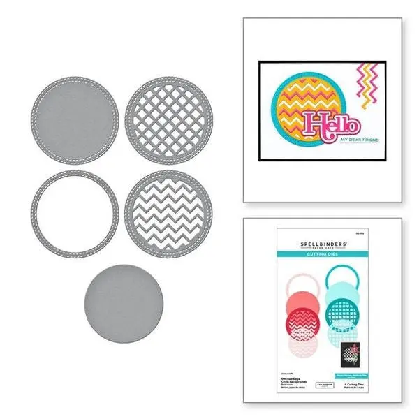 Spotlight Frames And Florals Collection -Stitched Edge Circl Backgrounds Dies 1