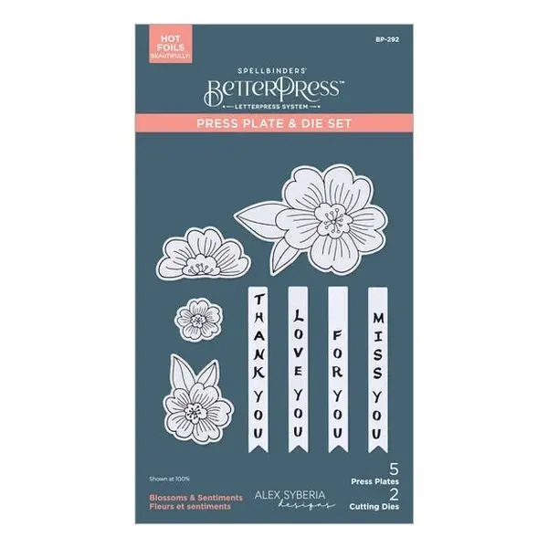 Spring In Kyoto Collection - Blossoms & Sentiments Betterpress Plate & Die Set 1