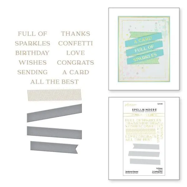 Spring Into Glimmer Collection - Sentiment Banner Glimmer Hot Foil Plate & Die Set 1