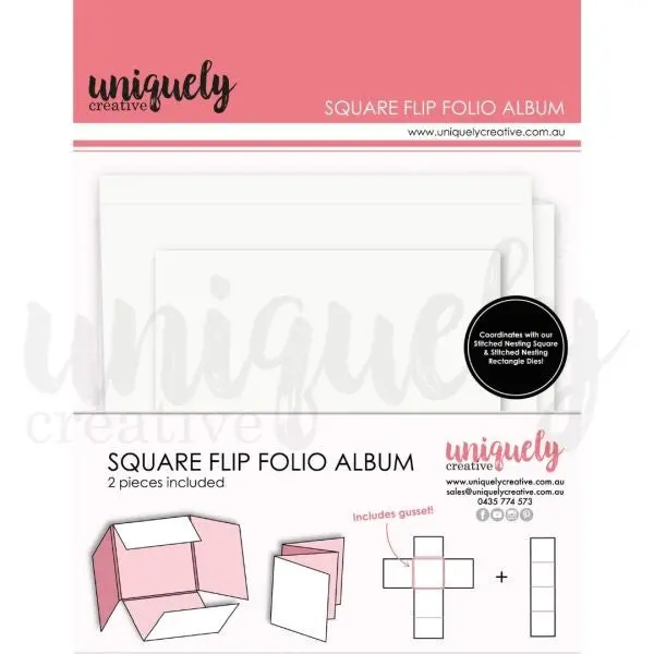 Square Flip Folio Album - White 1
