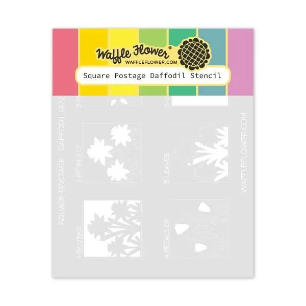 Square Postage Daffodil Stencil 1