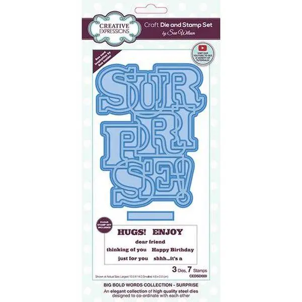 Stamp & Die Set - Big Bold Words - Surprise 1