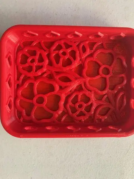 Stamp Shammy Holder - Dark Red Flowers 1