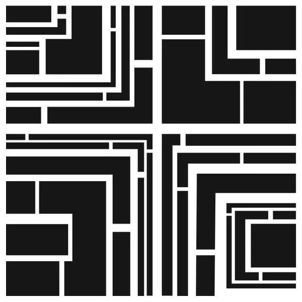 Stencil - 12X12 - Quartered Blocked 1