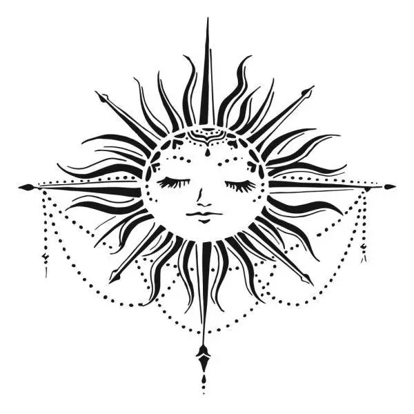 Stencil - 6X6 - Celestial Sun 1