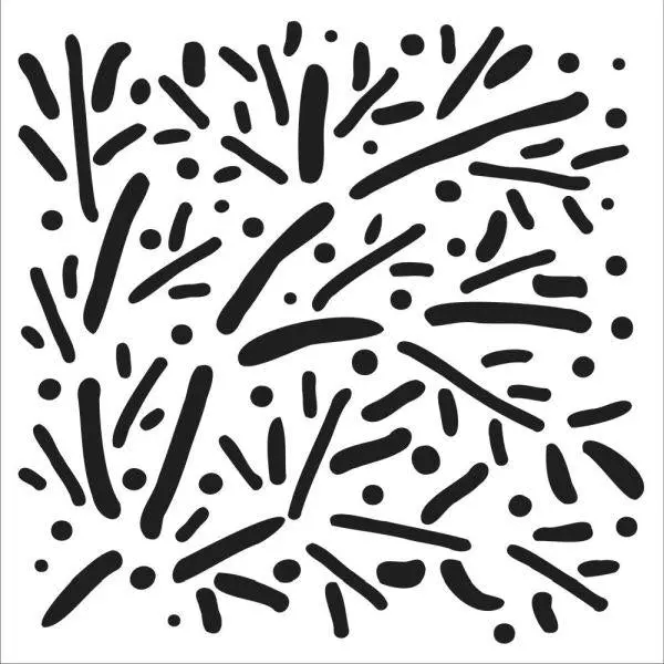 Stencil - 6X6 - Scattered Branches 1