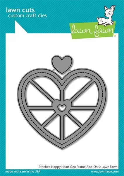 Stitched Happy Heart Geo Frame Add On Dies 1