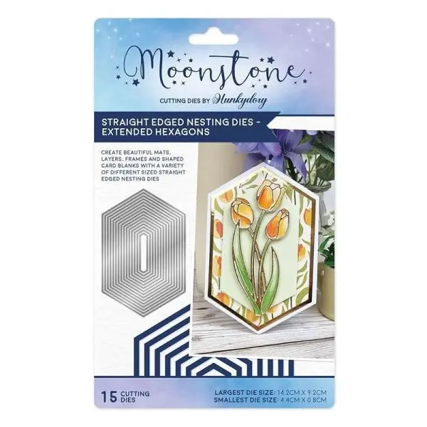 Straight Edged Nesting Dies - Extended Hexagons - Moonstone Dies 1