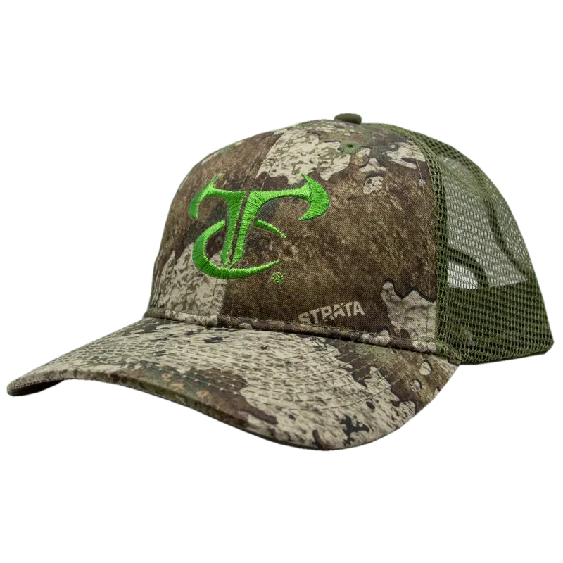 Strata/Olive Mesh Cap With Green Logo 1
