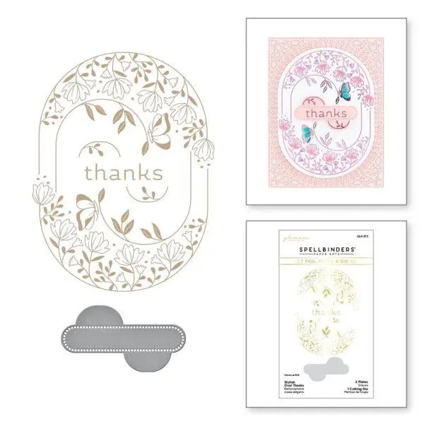 Stylish Ovals Collection - Stylish Oval Thanks Glimmer Hot Foil Plate & Die Set 1
