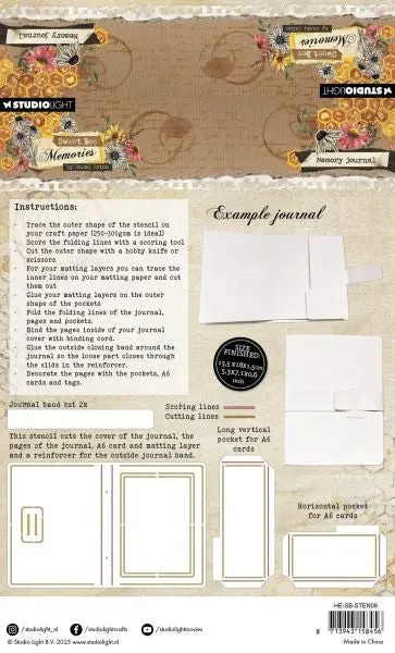Sweet Bee Memories - Memory Journal Stencil 1