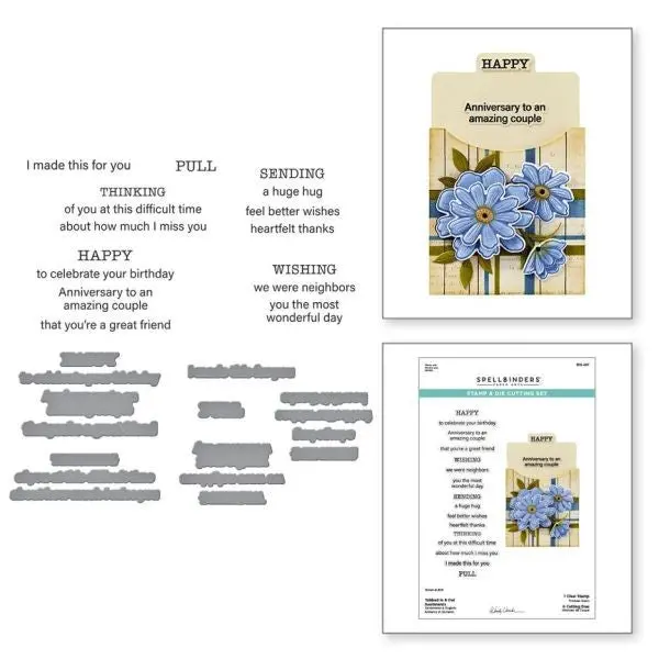 Tabbed Classics Collection - Tabbed In & Out Sentiments - Clear Stamps & Dies 1