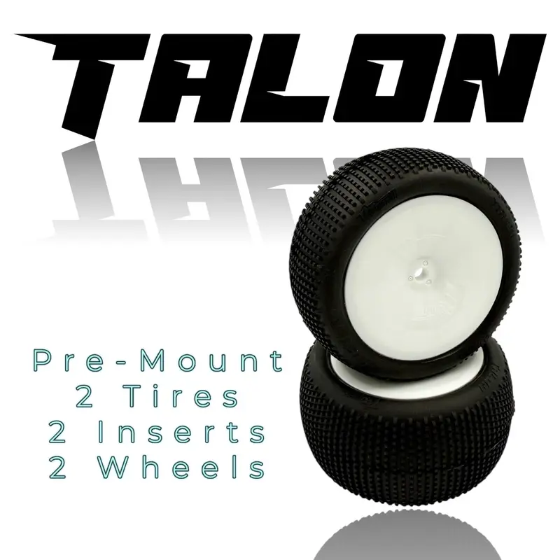 Talon 2Wd 2.2'' Rear Tires Pre-Mount White 1