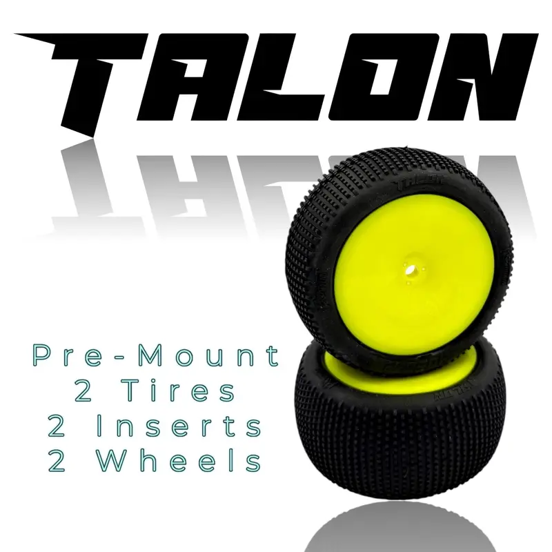 Talon 2Wd 2.2'' Rear Tires Pre-Mount Yellow 1