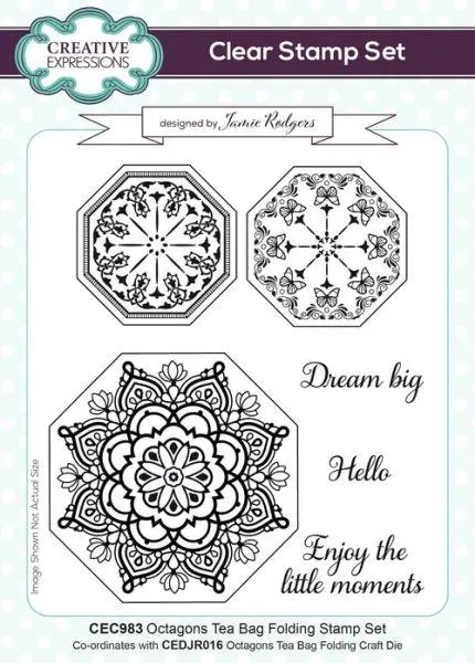 Tea Bag Folding Clear Stamp Set - Octagons 1