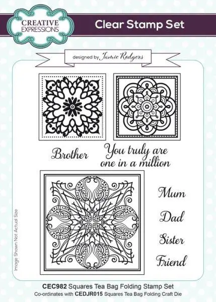 Tea Bag Folding Clear Stamp Set - Squares 1