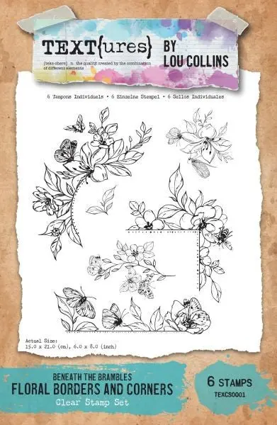 Text{Ures} - Beneath The Brambles - Floral Borders And Corners - Clear Stamps 1