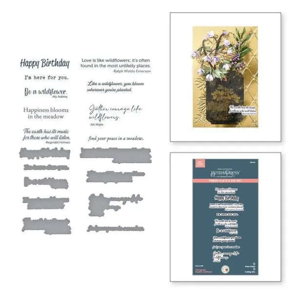 Through The Meadow - Sentiments Betterpress Plate & Die Set 1