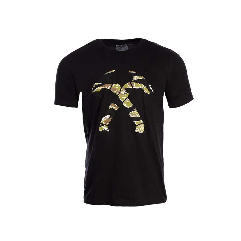Tiger Stripe Camo Crossed Hawks Tee Black 1