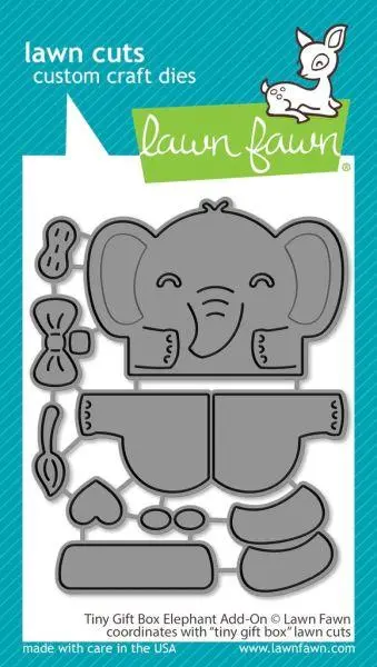 Tiny Gift Box Elephant Add-On - Lawn Cuts 1