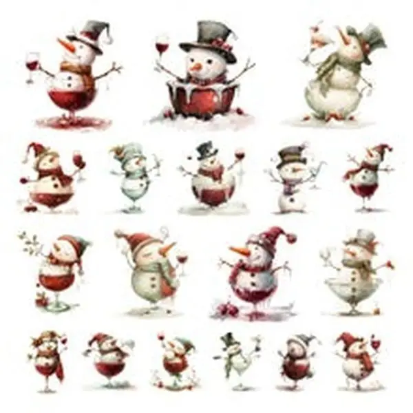 Tipsy Snowmen - Ephemera 1