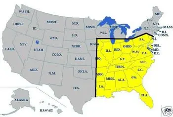 Topo Map Card- South Eastern United States 1