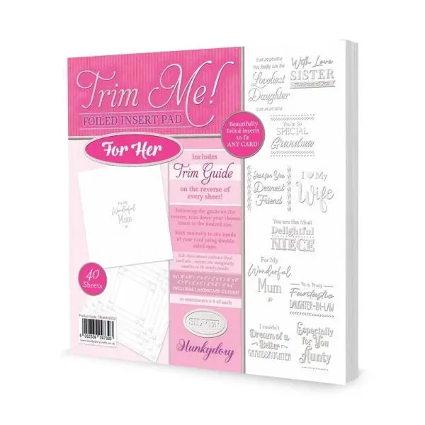 Trim Me!  Foiled Insert Pad - For Her - Silver 1