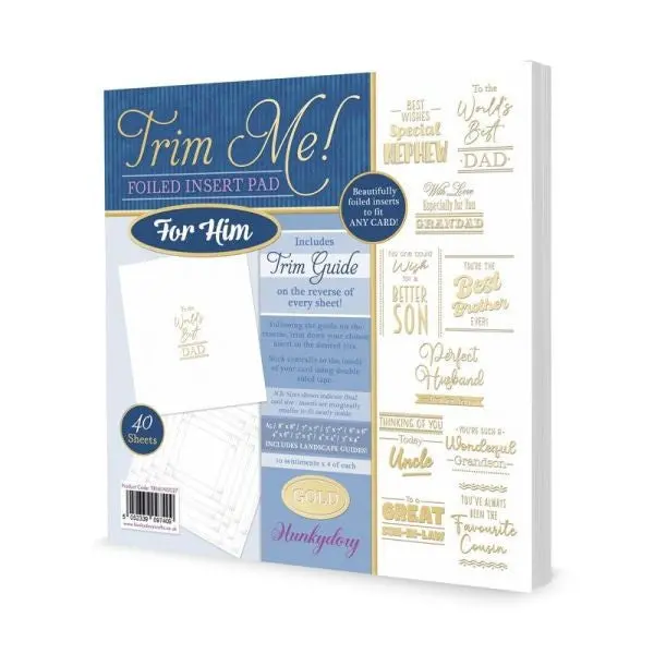 Trim Me!  Foiled Insert Pad - For Him - Gold 1