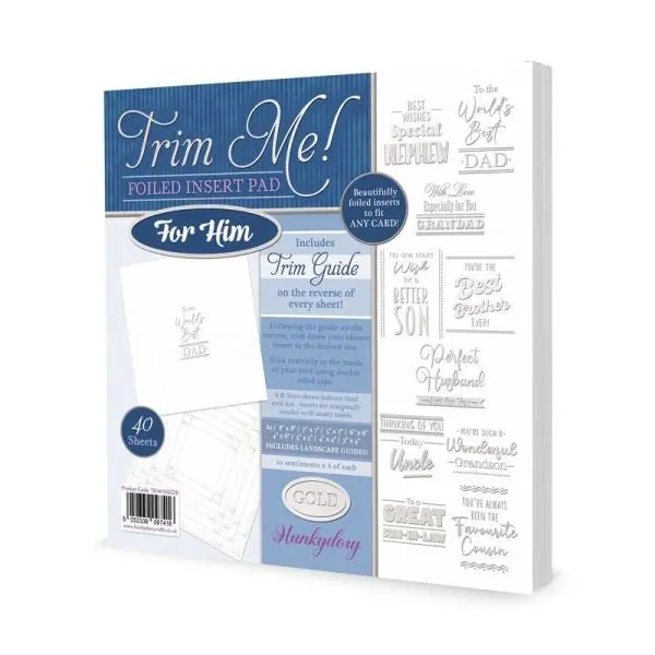 Trim Me!  Foiled Insert Pad - For Him - Silver 1